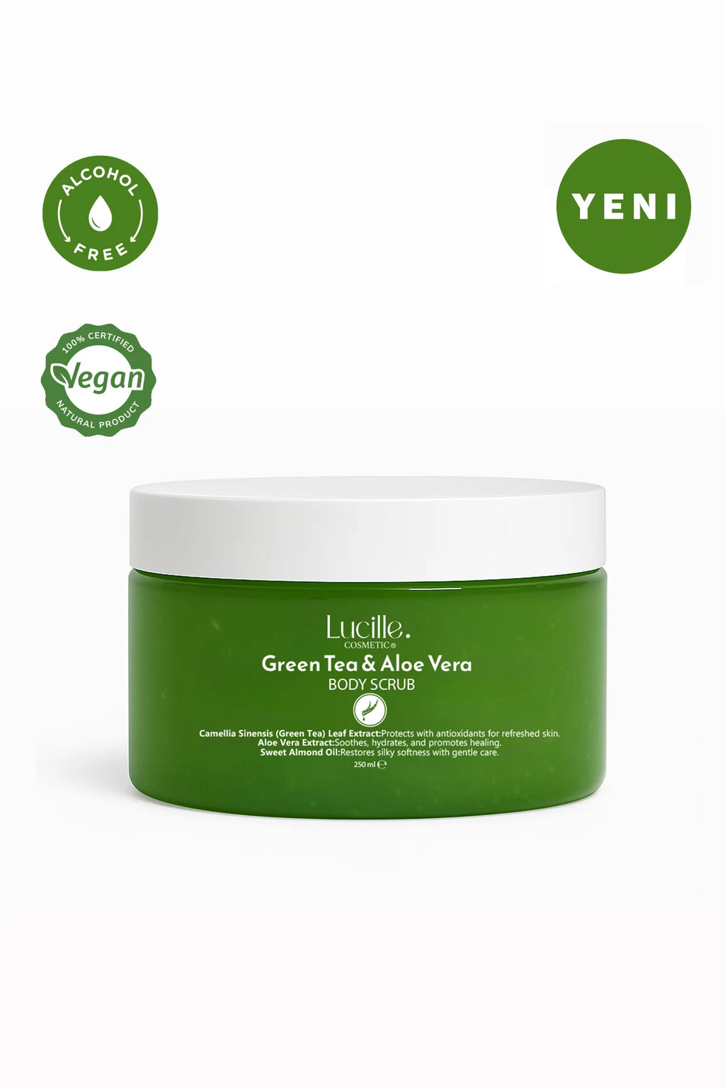 Green Tea and Aloe Vera Flavored Sugary Body Scrub