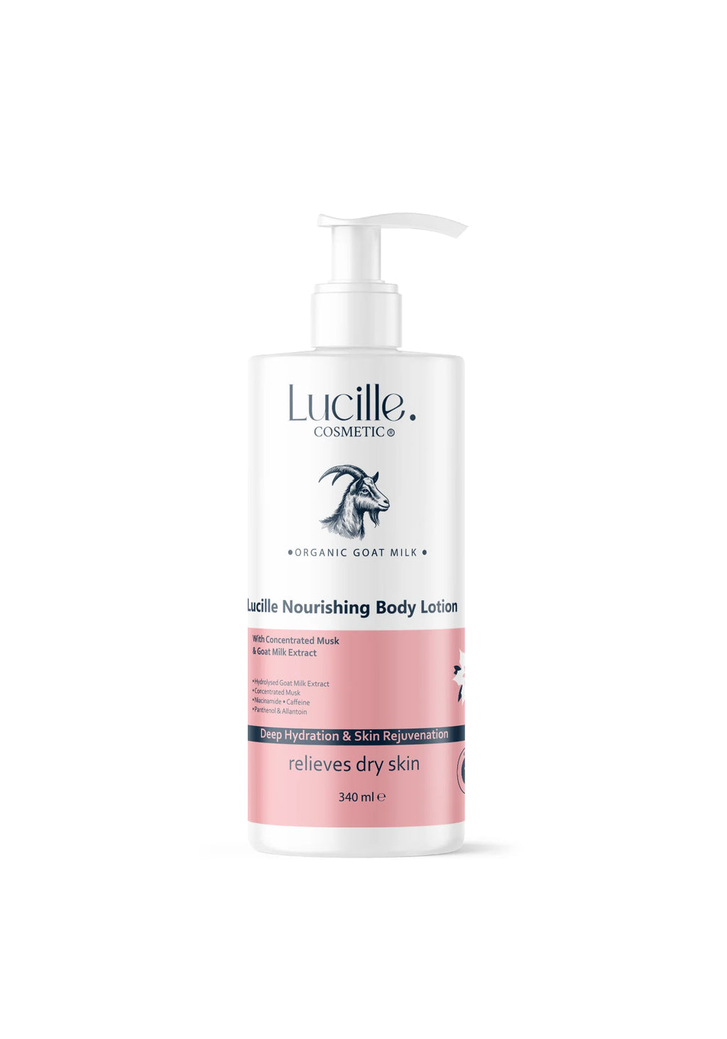 Lucille 100% Vegan Goat Milk and Musk Moisturizing Body Lotion 250 ml - Niacinamide