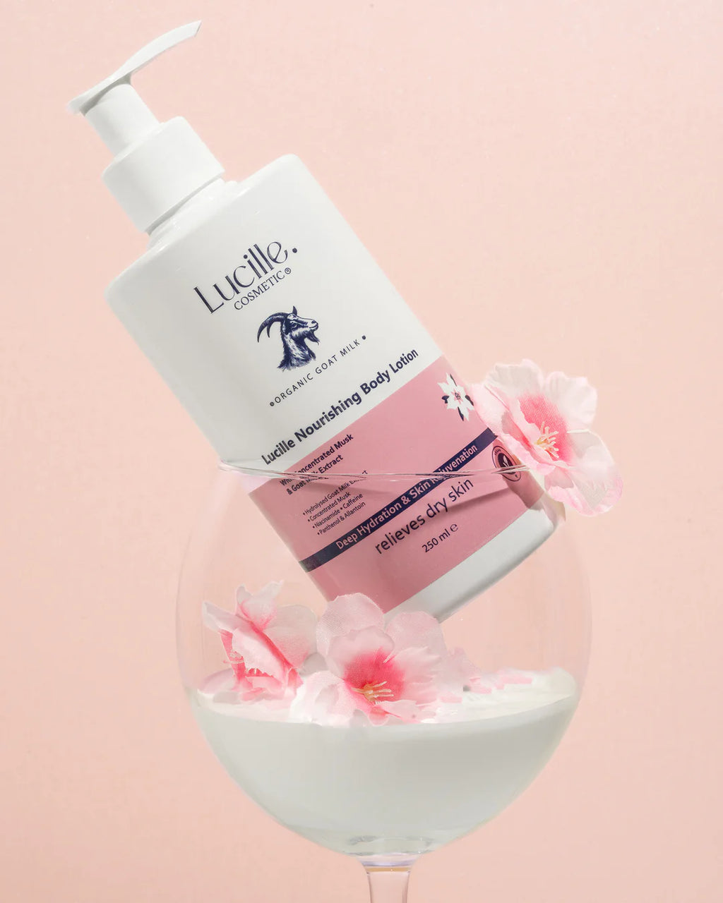 Lucille 100% Vegan Goat Milk and Musk Moisturizing Body Lotion 250 ml - Niacinamide