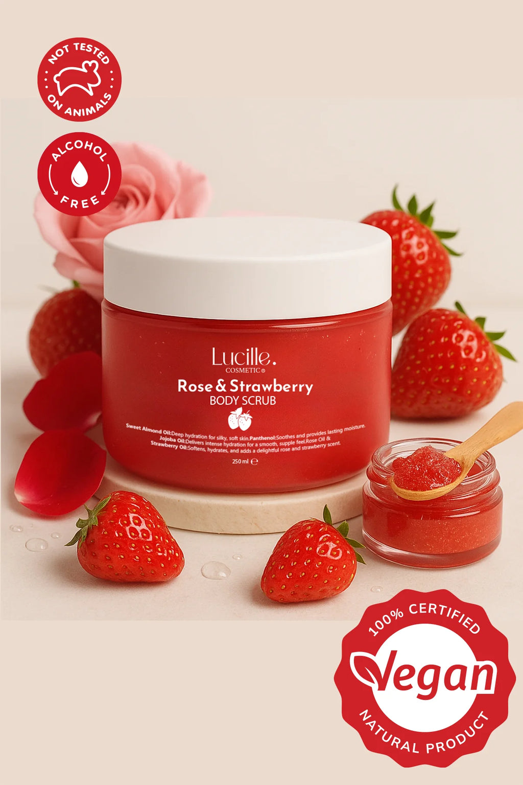 Strawberry Flavored Sugar Body Scrub